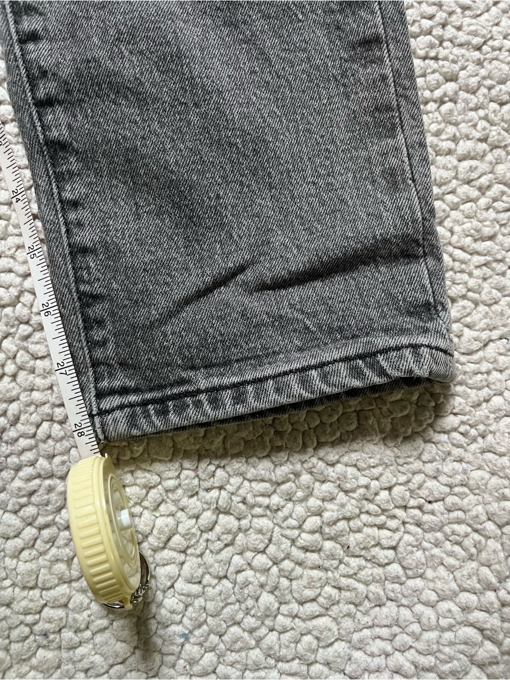 Gray Button-Fly Levi’s 501 Jeans - Classic Washed Denim - Picture 6 of 8